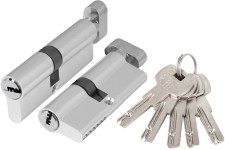 Цилиндровый Ajax (Аякс) механизм (AZ202/80) AZ2002Knob80 (40+10+30) CP хром с вертушкой