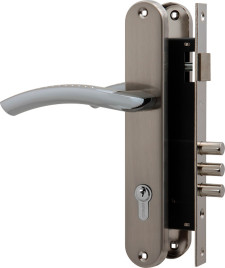 Замок цилиндровый Fuaro (Фуаро) с в комплекте с ручкой LOCKSET.9013 (SET F9011) SN/CP мат.никель
