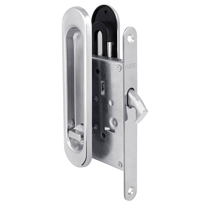 Защелка Punto (Пунто) с ручками для раздвижных дверей SH.SL152.KIT011-BK (Soft LINE SL-011)